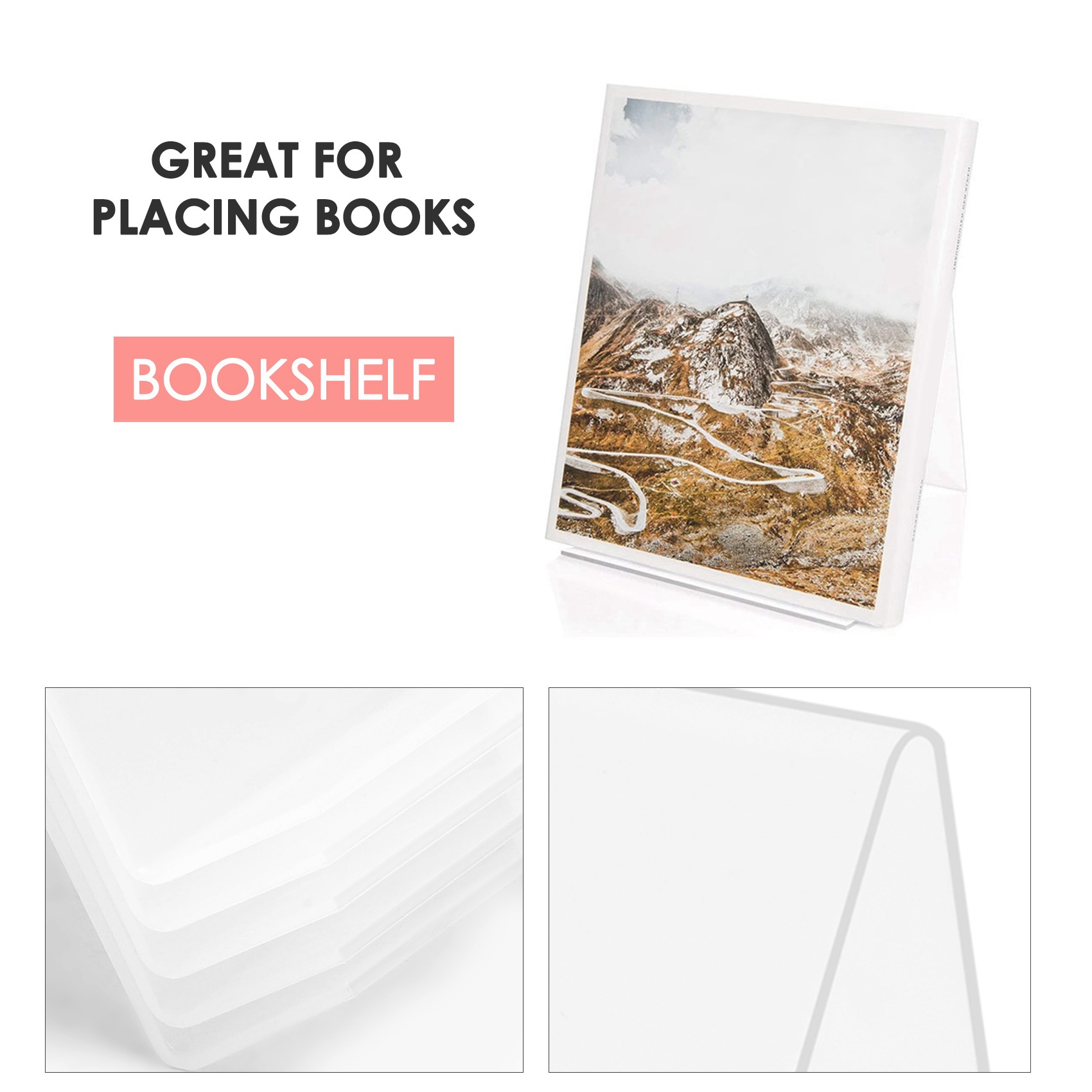 Clear Acrylic Book Stand Holder - Akrylowy stojak na książki COFA z