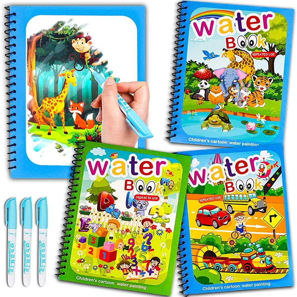 Reusable Water Magic Coloring Book - Magiczna książka do rysowania wodą zabawki