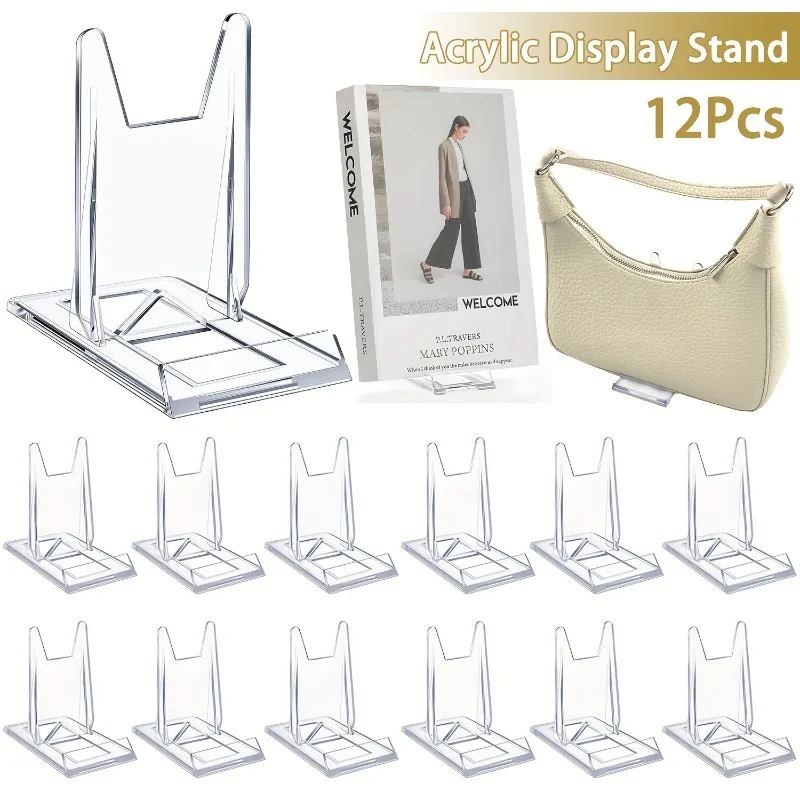 Clear Acrylic Book Stand Holder - 5/12 szt. Przezroczyste akrylowe stojaki ekspozycyjne,