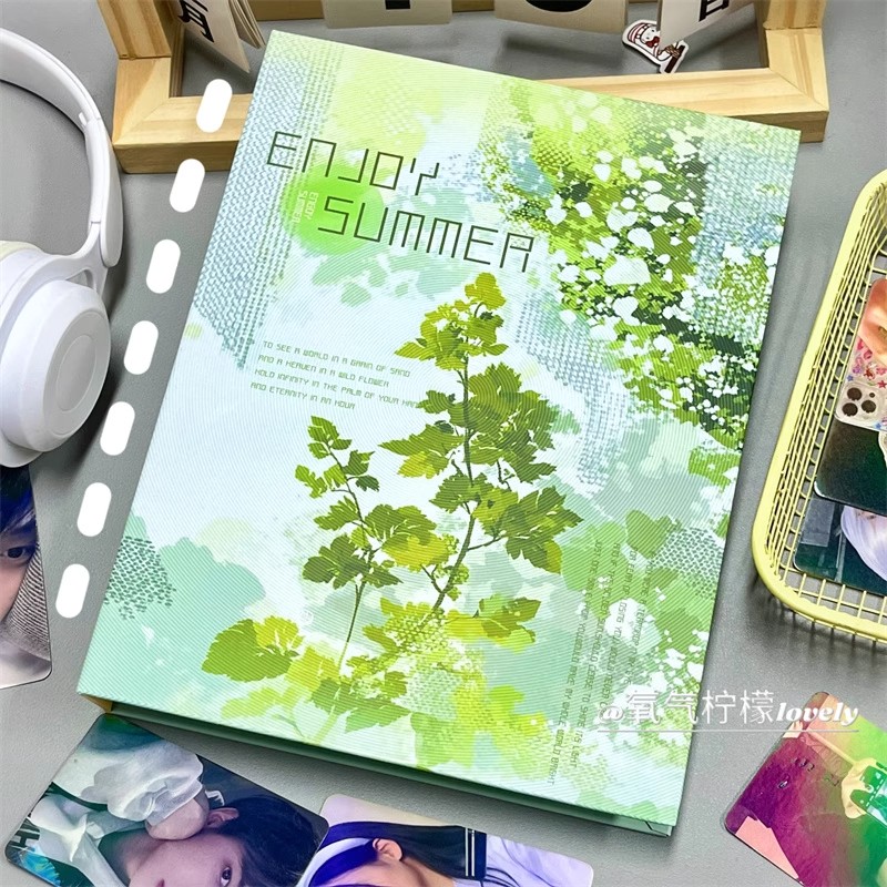 Kpop Photo Card Binder 3 Inch - Letni Świeży Zielony Album na Karty