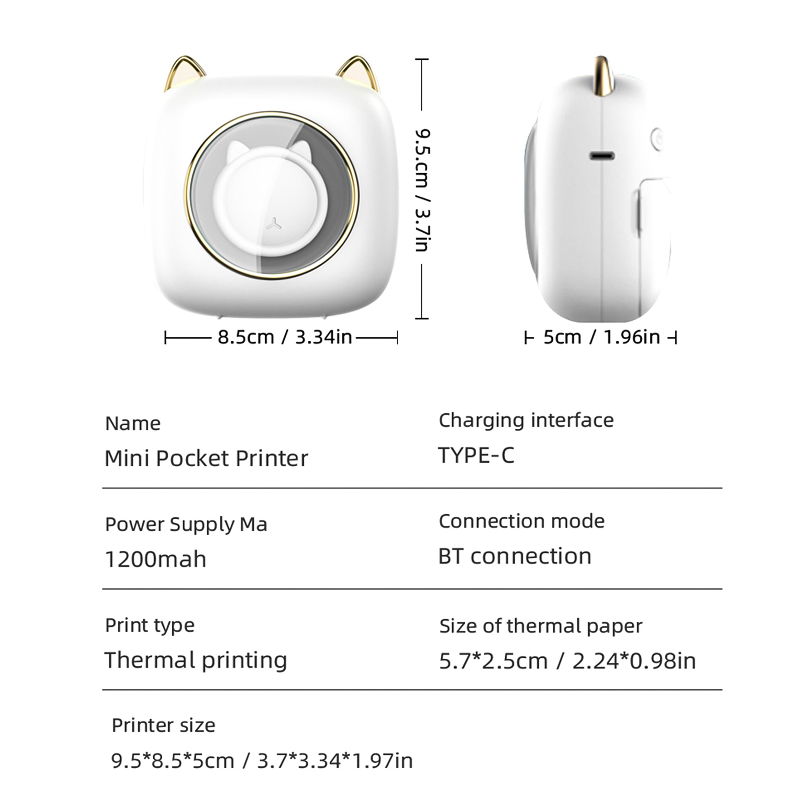 【Nowa】Przenośna drukarka termi – Mini Pocket Thermal Printer Paper Roll recenzja i cena
