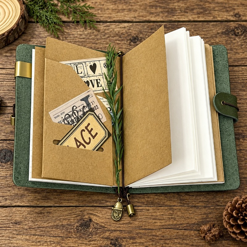 A7 A6 Pueblo, zielony, w stylu – Vintage Leather Journal Notebook recenzja i cena