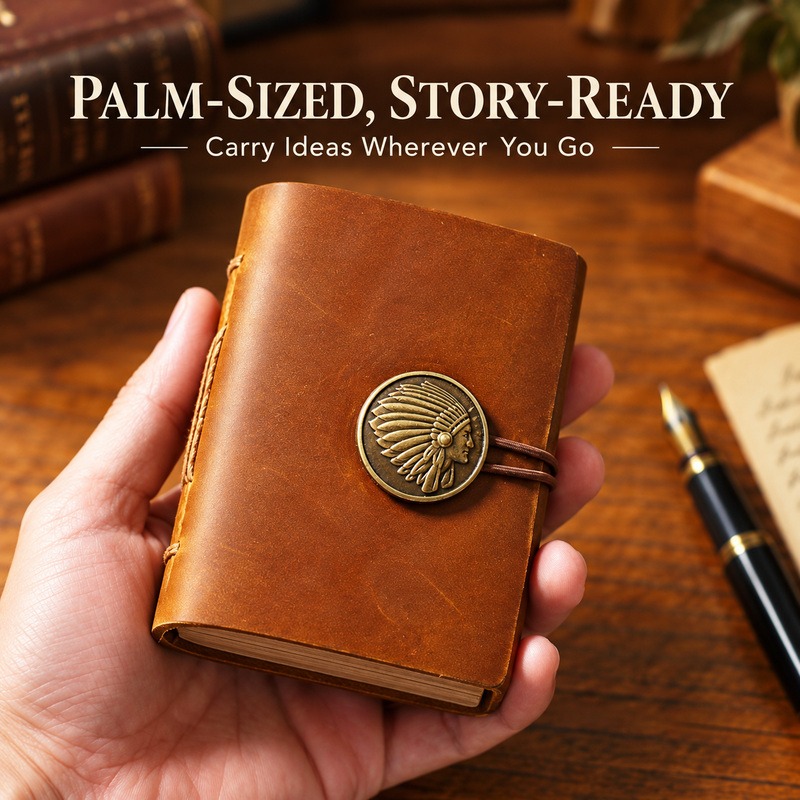 Mały, ręcznie robiony notes po – Vintage Leather Journal Notebook recenzja i cena