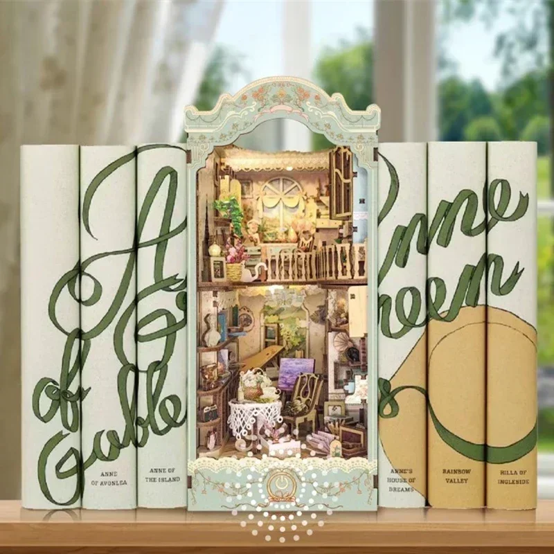 Zestaw DIY: Drewniany regał w  – Diy Wooden Book Nook Kit Shelf Insert recenzja i cena